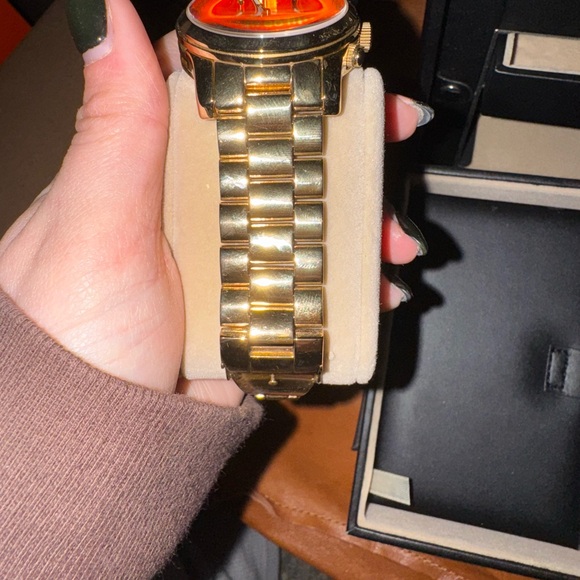 Michael Kors Gold Watch with Red Dial